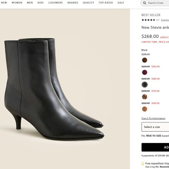 J. Crew Stevie ankle boots in black leather size 10 - Picture 4 of 4